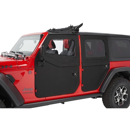 Bestop Jeep Doors Full 2-Piece Fabric Doors For Jeep 2020-2024 Gladiator Clear Vinyl Front Pair 51750-17